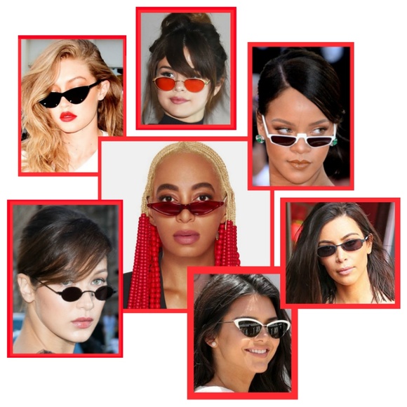 Sexy Cat Eye Sunglasses Small Frame Retro Style - Picture 3 of 3